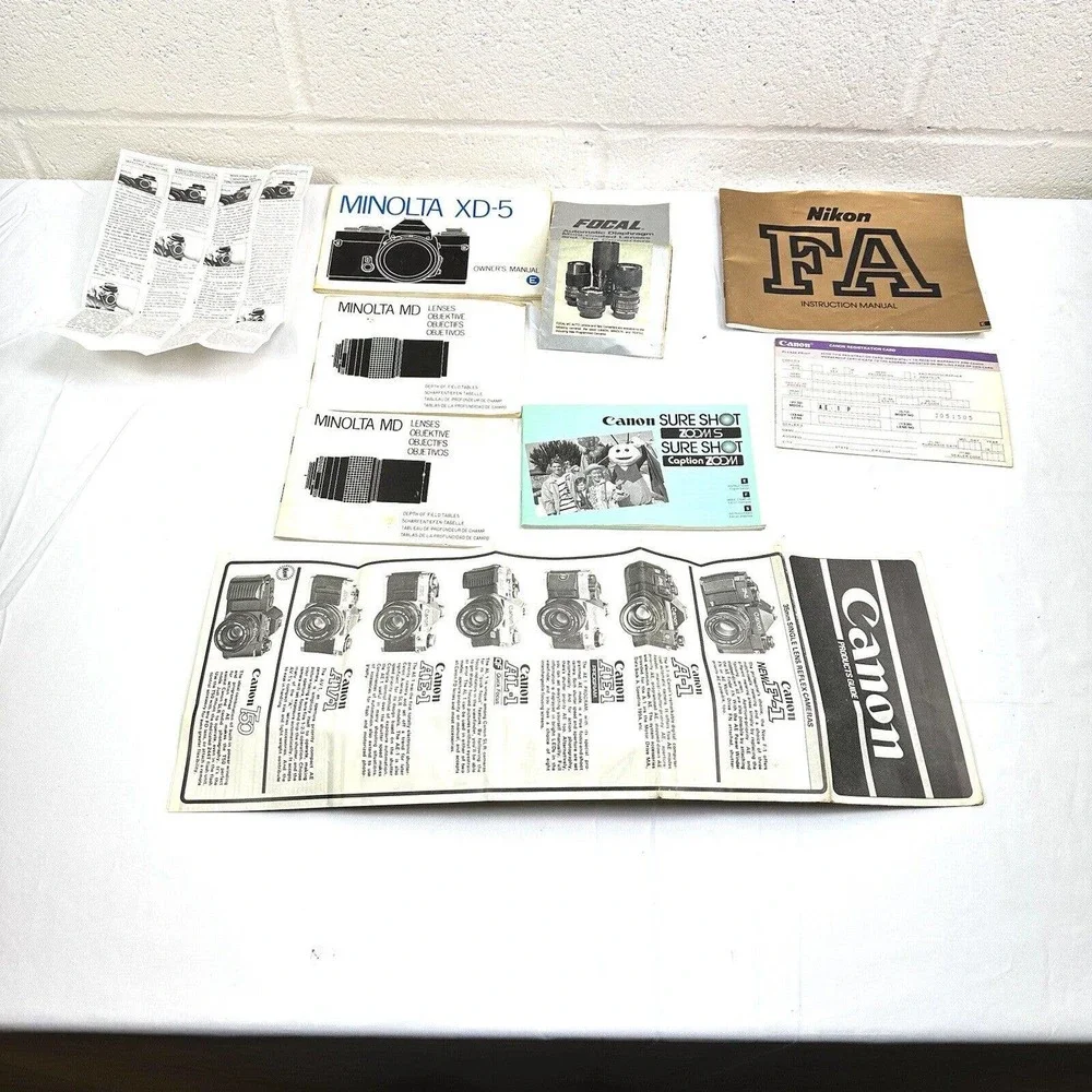 Canon, Nikon, Minolta, Olympus, Focal Vintage Brochures Bundle